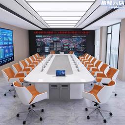 無紙化會議桌智能升降屏桌多人開會桌實木油漆大型臺按需視訊會議 歷史價格詳細信息
