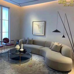 名飛廠ins風格布藝沙發異形酒店會所弧形沙發接待組合 歷史價格詳細信息