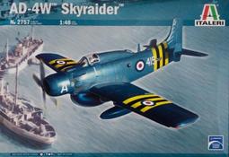 Italeri 1/48 2757 美軍 AD-4W Skyraider 天襲者攻擊轟炸機 歷史價格詳細信息