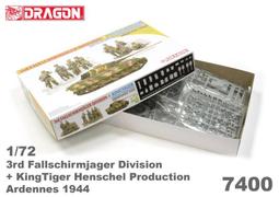 DRAGON   1/72  德國第三空運步兵師兵員＋亨舍爾 KING TIGER 阿登 1944  (7400) 價格比較,價格查詢,歷史價格詳細信息