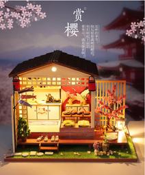 【批貨達人】櫻花壽司屋 手工拼裝 手作DIY小屋袖珍屋 帶防塵罩 迷你屋 創意小物 生日禮物 交換禮物 歷史價格詳細信息