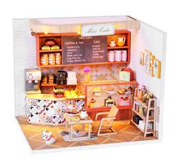 【批貨達人】時光旅行咖啡屋 手工拼裝 手作DIY小屋袖珍屋 帶防塵罩 迷你屋 創意小物生日禮物 歷史價格詳細信息