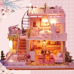 【批貨達人】時光旅行咖啡屋 手工拼裝 手作DIY小屋袖珍屋 帶防塵罩 迷你屋 創意小物生日禮物 歷史價格詳細信息