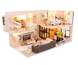 【批貨達人】時光旅行咖啡屋 手工拼裝 手作DIY小屋袖珍屋 帶防塵罩 迷你屋 創意小物生日禮物 歷史價格詳細信息