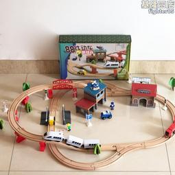 小火車88P桶裝電動木製軌道 火車兒童汽車智力玩具益智拼裝積木 歷史價格詳細信息