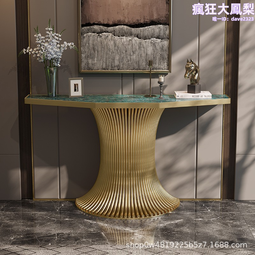 輕奢玄關桌超窄北歐大理石進門玄關柜超薄客廳鐵藝門口走廊玄關臺 歷史價格詳細信息