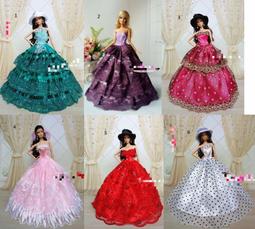 芭比娃娃高檔婚紗 新娘禮服大裙公主裙 晚禮服 歷史價格詳細信息