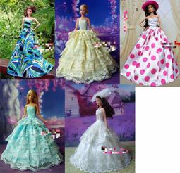 芭比娃娃高檔婚紗 新娘禮服大裙公主裙 晚禮服 歷史價格詳細信息