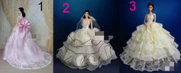 芭比娃娃高檔婚紗 新娘禮服大裙公主裙 晚禮服 歷史價格詳細信息