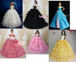 芭比娃娃高檔婚紗 新娘禮服大裙公主裙 晚禮服 歷史價格詳細信息