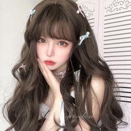 AG假髪女短直髪網紅染色lolita漸變齊劉海全頭jk逼真髪縫中長髪 歷史價格詳細信息