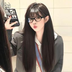 假發女長發超A漫畫劉海逼真蓬松黑色漢輻學生網紅長直發全頭濤式 歷史價格詳細信息