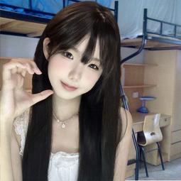 假發女長直發微卷尾卷內扣透氣修臉真人發絲網紅可愛時尚全頭 歷史價格詳細信息