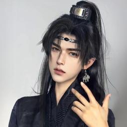 國風假頭發黑蓮花攻略手冊cos英氣俠士高馬尾短發武俠大師兄 歷史價格詳細信息