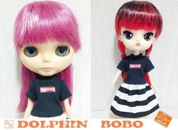 Dolphin Bobo娃衣工作室~黑色T恤100元+黑白條紋裙子120元(可單買) 歷史價格詳細信息