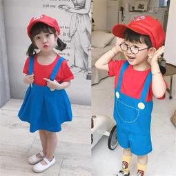 瑪利歐服裝 萬聖節服裝兒童 馬利歐衣服 瑪莉歐  萬聖節 服飾 兒童 路易吉 派對COSPLAY  兒童萬聖節裝扮 歷史價格詳細信息