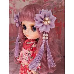 小禎雜貨 三花流蘇藍色 和風手工花朵髮夾  和服 花朵髮夾  小布娃娃頭飾 大人 小孩 小布娃娃 美樂娃娃都可使用 歷史價格詳細信息