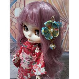 小禎雜貨 三花流蘇藍色 和風手工花朵髮夾  和服 花朵髮夾  小布娃娃頭飾 大人 小孩 小布娃娃 美樂娃娃都可使用 歷史價格詳細信息