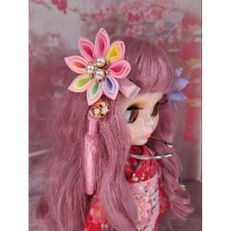 小禎雜貨 三花流蘇藍色 和風手工花朵髮夾  和服 花朵髮夾  小布娃娃頭飾 大人 小孩 小布娃娃 美樂娃娃都可使用 歷史價格詳細信息