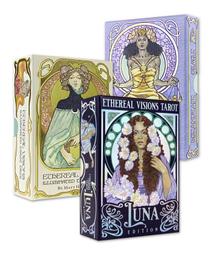 藝品塔羅（贈電子中文翻譯）｜Ethereal Tarot，又名飄渺幻境塔羅，彩色手繪金箔燙印【左西購物網】 歷史價格詳細信息