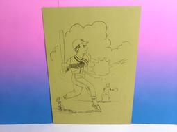 ▲宇宙城▼ 棒球男孩卡通墊板1張 DN 老文具 早期懷舊收藏 ZQ 歷史價格詳細信息