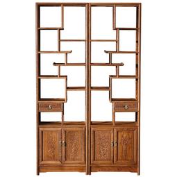 免運博古架實木新中式多寶閣葉展示柜博古擺件柜具置物架客廳書架【夏風-bx】 歷史價格詳細信息