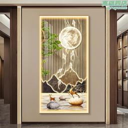 輕奢玄關裝飾畫led燈掛畫豎版人物抽象壁畫高檔落地畫 歷史價格詳細信息