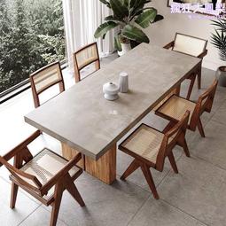 水泥餐桌長凳組 假厚7公分 胡桃木實木腳 可訂製 CU110 CU11 MIT 訂製品 LOFT 工業風 做舊 文昌家具 歷史價格詳細信息