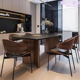 侘寂風巖板茶几大小組合進口煙燻木創意茶几簡約客廳家用 歷史價格詳細信息