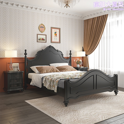 美式輕奢實木床簡約主臥雙人床婚房經濟型儲物高箱軟包公主床 歷史價格詳細信息