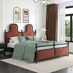 美式床1.8米實木床雙人床主臥輕奢小戶型簡約氣壓高箱儲物床 歷史價格詳細信息