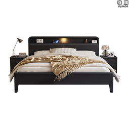 簡約復古黑色實木床1.8米雙人床主臥儲物奶油風1.5米白色公主床 歷史價格詳細信息