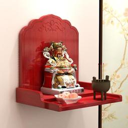 掛在牆上的供財神爺的架子燭臺簡易掛牆佛龕香火供桌香爐家用吊櫃 歷史價格詳細信息