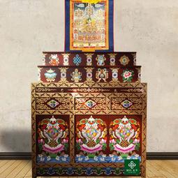 【好康】定製實木祖宗供臺家用財神爺神位壁掛式多間位觀音關公雙佛龕帶燈 歷史價格詳細信息