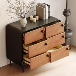 中古餐邊櫃實木櫻桃木藤編櫃日式小型客廳餐邊櫃儲物櫃餐廳碗櫃茶 歷史價格詳細信息