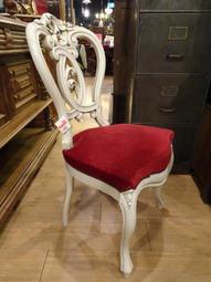 【卡卡頌  歐洲古董】法國老件 刷白 水藍  路易十五  古董椅 洛可可 主人椅 仕女椅  ch0421 歷史價格詳細信息