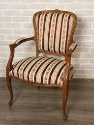 【卡卡頌  歐洲古董】法國老件 曲木 雕刻 真皮坐墊 個性 扶手椅 餐椅 書桌椅  ch0360 歷史價格詳細信息