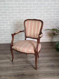 【卡卡頌  歐洲古董】法國老件 曲木 雕刻 真皮坐墊 個性 扶手椅 餐椅 書桌椅  ch0360 歷史價格詳細信息