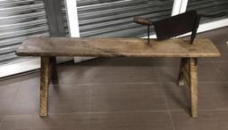 古董老件中藥鑄鐵鍘刀木雕椅高62長135寬26公分 歷史價格詳細信息