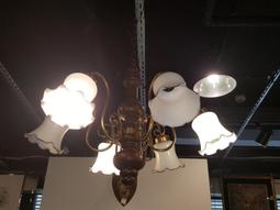 老歐洲 銅吊燈 內e27 完整漂亮  . 五金都在 可直接安裝 . 徑約29.5 高約 25 鍊長85 歷史價格詳細信息