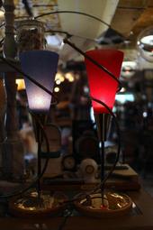 桌燈 十字橡木 Mid-Century 角型鑲嵌 吹製玻璃 . 徑 44 高 54 歷史價格詳細信息