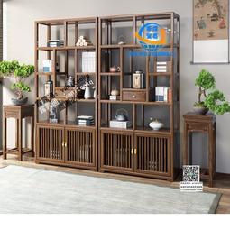 新中式實木博古架展示櫃榆木多寶閣隔斷書櫃茶葉架古董擺件置物架 歷史價格詳細信息