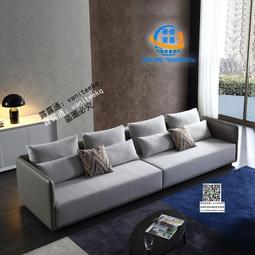 AS嚴選Sicily意式極簡現代簡約客廳家具北歐實木直排組合皮布沙發 歷史價格詳細信息