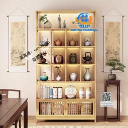 新中式實木多寶閣博古架隔斷書架茶葉架置物架展示架簡約 歷史價格詳細信息