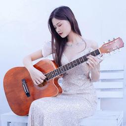 新款吉他 成人吉他全新41寸雲杉桃花心民謠吉他進階初學男女單板吉他工廠批發 歷史價格詳細信息