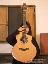 新款吉他 成人吉他單板吉他 亮光斜缺角36寸/39寸民謠木吉他 雲杉面單guitar 歷史價格詳細信息