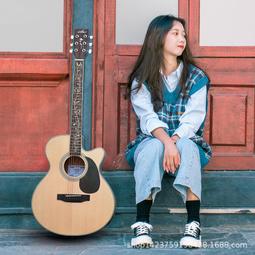 新款吉他 成人吉他guitarist民謠吉他雲杉單板吉他初學者男女生用木吉它亮光 歷史價格詳細信息