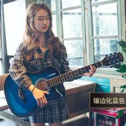 吉他吉他男女單板木吉他38寸初學者新手入門學生41寸吉它民謠樂器面單樂器 歷史價格詳細信息