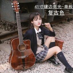 木吉他 新手吉他 入門吉他 民謠吉他 初學者38寸41寸民謠木吉他 新手練習吉它 網紅款學生 成 歷史價格詳細信息