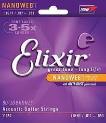 Elixir 16052 (12-53) 薄膜 磷青銅 NANOWEB 民謠吉他弦【硬地搖滾】全館$399免運！ 歷史價格詳細信息